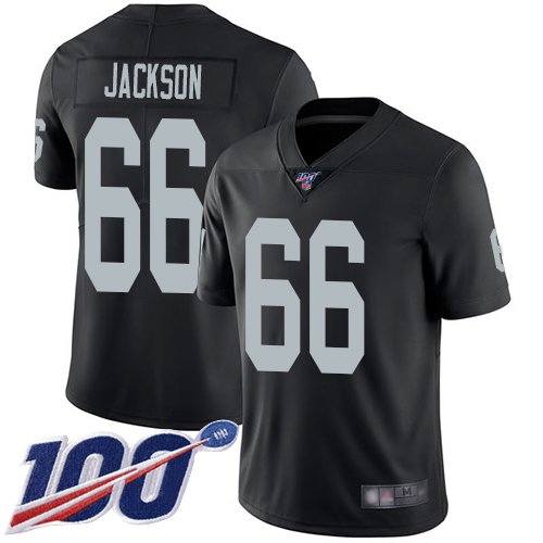 Men Oakland Raiders Limited Black Gabe Jackson Home Jersey NFL Football #66 100th Season Vapor Jersey->nfl t-shirts->Sports Accessory